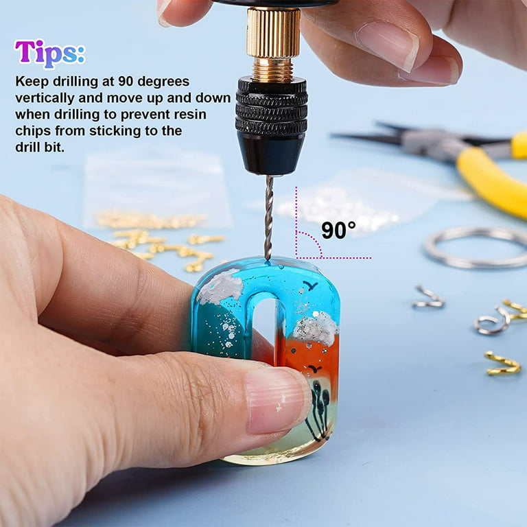 Niyofa Electric Resin Drill USB Powered Mini Hand Drill Portable Keychain  Making Kit with Keychain Screw Eye Pins Drill Bits Wrench Pliers for Resin  Craft DIY Jewelry Pendant Making 
