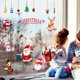 thumbnail image 3 of Gwong Decoración hogareña Navidad Lindo árbol de dibujos animados Santa Snowflake Elk Ventana Etiqueta Etiqueta Decoración de Navidad Gwong 21029219, 3 of 7