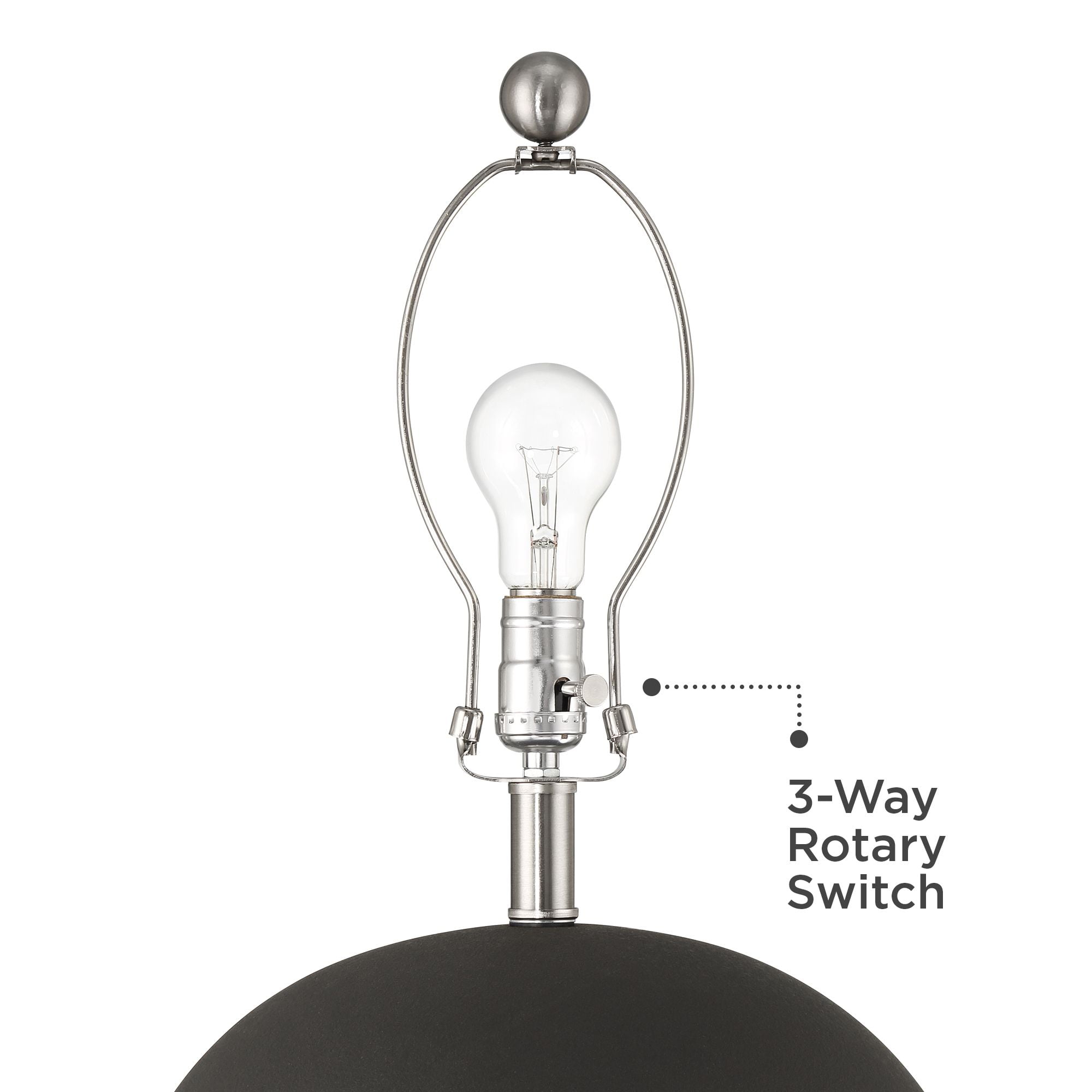 360 Lighting Paulo 24 1/2" High Pot Farmhouse Rustic Southwestern 3-Way Table Lamp Matte Black Ceramic Single Living Room Bedroom