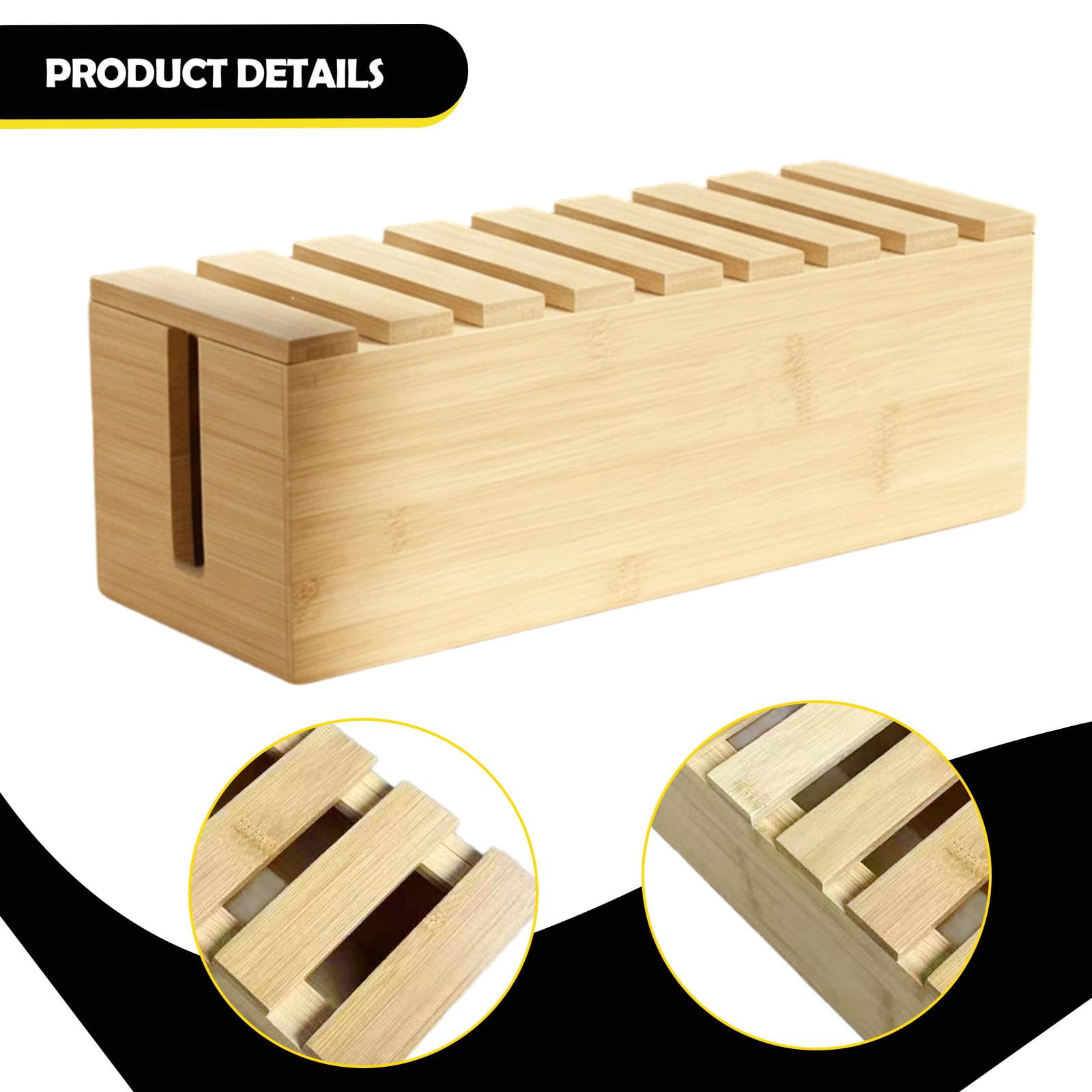 LeeQinersw Wood Cable Management Box Cord Organizer Accessories Modern,Dustproof with Lid Cable Organizer Box Cables Hider for Home Desk