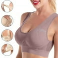thumbnail image 4 of Comfort Bra for Women Sports Bras Crop Top for Yoga Wirefree Bra with Removable Pads for Women Sleep Yoga Daily Wear Coffee S, 4 of 5