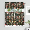thumbnail image 2 of Kitchen Curtains 36 Inch Short - 3 Panel Set, Rod Pocket Window Curtain with Boho Vintage Mushroom Print, 100% Polyester for Farmhouse, Cafe, Kitchen, Bedroom, Easy Wash, 2 of 6