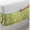 thumbnail image 2 of Fruit Bed Skirt, Summer Apple Pear in Poly Art Fractal Modern Juice Season Tropic Graphic, Elastic Bedskirt Dust Ruffle Wrap Around for Bedding Decor, 4 Sizes, Pale Green Pale Yellow, by Ambesonne, 2 of 2
