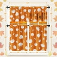 thumbnail image 5 of dinii Hello Fall Kitchen Window Curtains and Valances Set 36 Inch, Thanksgiving Harvest Pumpkins Orange Short Tier Curtain for Cafe Living Room Bathroom, Autumn 3 Pieces Set Kitchen Decor, 5 of 6