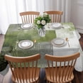 thumbnail image 3 of Sage Green Ombre Table Cloth Waterproof Tablecloths, Vintage Shabby Abstract Plaid Art Tablecloth Dining Table Cover for Kitchen Party Tabletop Outdoor, Rectangle Tablecloth 60x102 Inch, 3 of 9