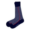 thumbnail image 2 of Love Sock Company Men's Funky Cool Polka Dots Dress Socks Red Line Navy (M), 2 of 4