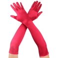 thumbnail image 2 of 2 pares de guantes largos de ópera de noche de los años 20, guantes de satén elásticos para el codo, guantes de estilo de los años 20 para fiesta de graduación de boda nupcial para mujer, 2 of 4