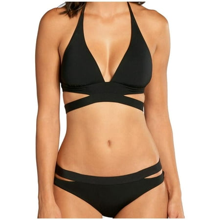 

SEMIMAY Black Women Bra And Pants Underwire Gathering Bra Set
