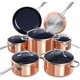 thumbnail image 1 of Nuwave Healthy Duralon Blue - Juego de utensilios de cocina antiadherentes de cerámica, con infusión de diamante, resistente a los arañazos, sin PFAS, apto para lavavajillas y horno, listo para inducc, 1 of 5