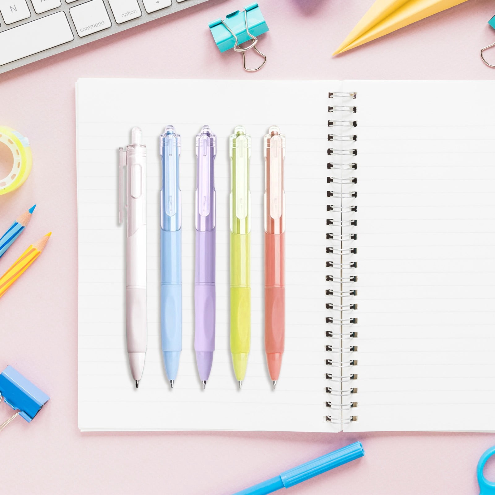 15 Pcs Retractable Gel Ink Pens, 0.7mm Fine Point Writing Pens, Refillable Gel Pens, Nice Gifts Fun Pens for Writing Journaling Taking Notes Office Supplies, 6.14 inch