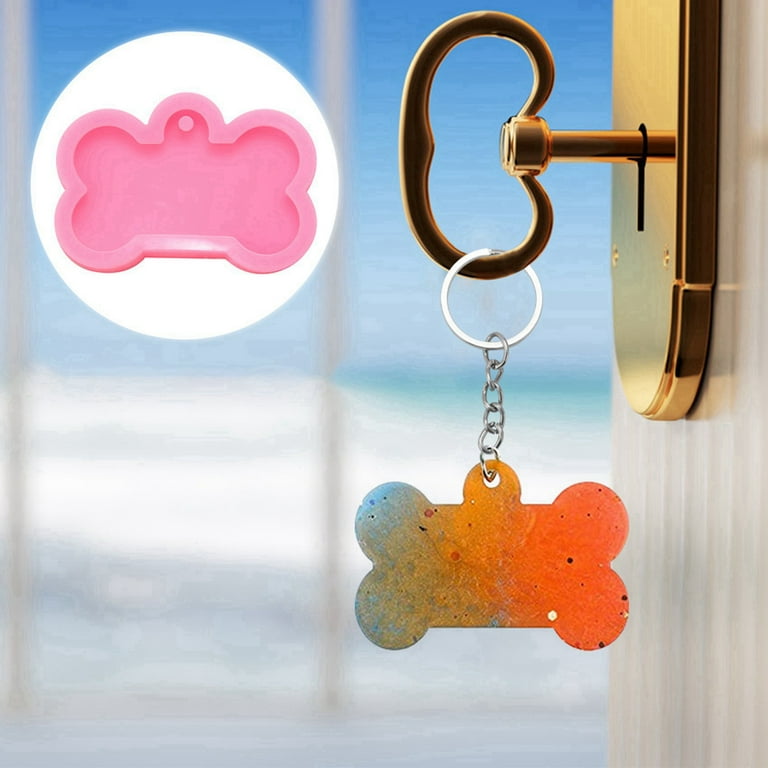 1PC Shiny Bone Dog Tag Keychain Pendant Silicone Resin Mold, Pet Tag S –  Rosebeading Official