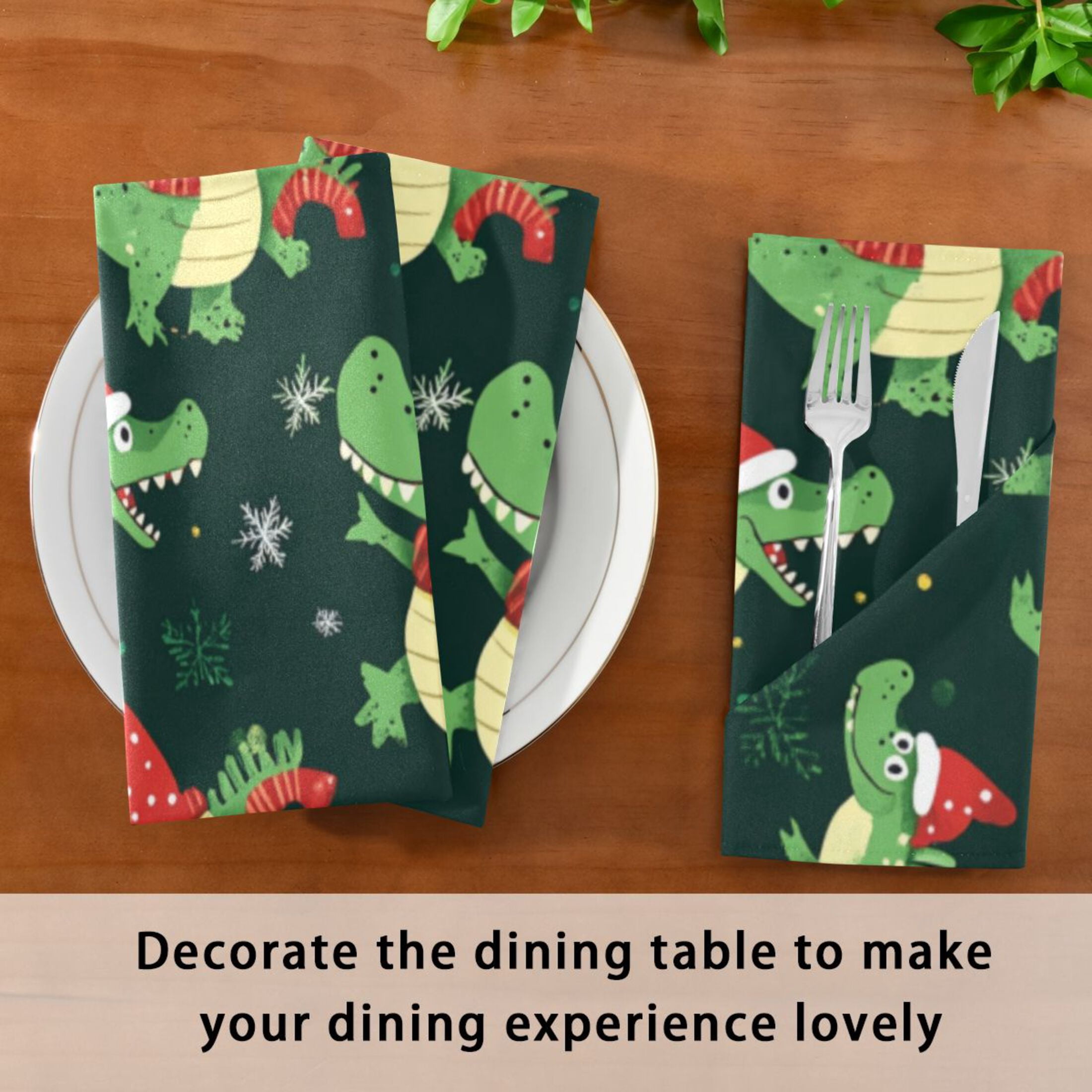 Napkin Satin Napkin 20*20Inchx6 Kitchen Towel Dinner Plate Towel Decorative Towel Napkin Tea Towel Suitable For Kitchen Table Christmas Cartoon Crocodile