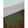 thumbnail image 2 of Spice Bath Mat, Graphical Illustration of Plants Scattered Leaves Plants and Typography, Plush Bathroom Decor Mat with Non Slip Backing, 29.5" X 17.5", Night Blue Lime Green, by Ambesonne, 2 of 2