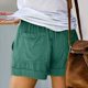 thumbnail image 4 of ¡Ofertas del día! Pantalones cortos Bidobibo de verano para mujer, holgados e informales, cómodos, con cintura elástica y cordón ajustable, de algodón, de color liso y con bolsillos., 4 of 7