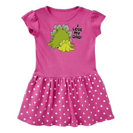 

Inktastic I Love my Dad with Baby and Daddy Stegosauruses Gift Baby Girl Dress