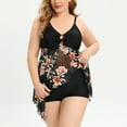 thumbnail image 6 of Plus Size Swimsuit for Women Two Piece Tummy Control Swimsuits Mesh Flowy Bathing Suit Boyshorts Swimdress Tankini, 6 of 8