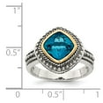 thumbnail image 4 of 925 Sterling Silver With Real 14kt London Blue Topaz Ring Size: 7; for Adults and Teens; for Women and Men, 4 of 6
