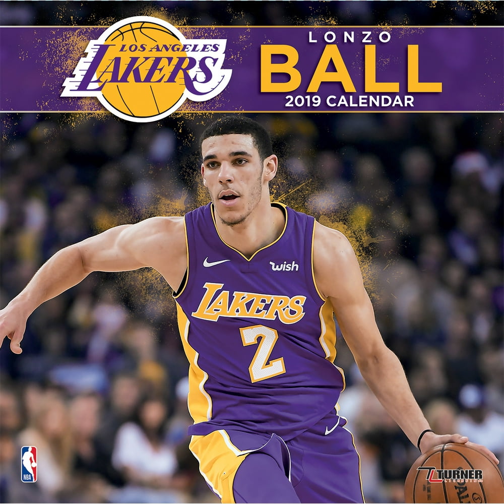2019 12X12 PLAYER WALL CALENDAR, LOS ANGELES LAKERS LONZO BALL