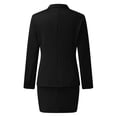 thumbnail image 5 of ZAZYULZ Women's Casual Solid Long Sleeve Suits Button Coat High Waist Pocket Short Skirt Two Piece Set(Black,Xl), 5 of 5