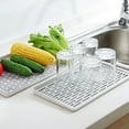 thumbnail image 2 of Bearachild Soporte de bandeja de goteo de agua de doble capa hecho con plástico PP escurridor resistente y duradero con bandeja de goteo Organizadores de utensilios de cocina, 2 of 6