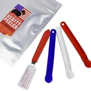 Scotty Peelers Label & Sticker Remover - 3 Plastic Red, White, Blue and 1 Metal Blade with Cover
