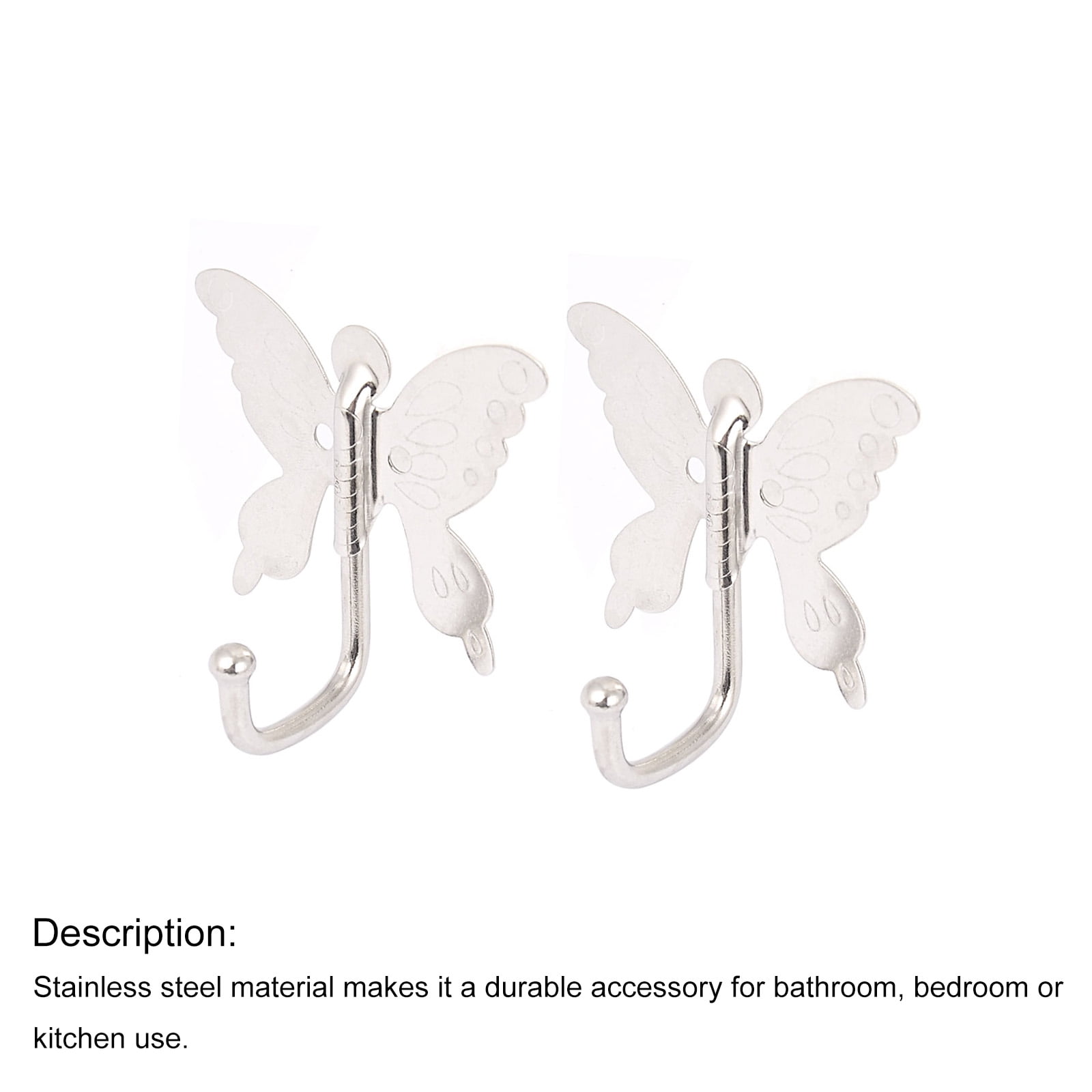 Unique Bargains Bedroom Bathroom Wall Mounted Cloth Towel Hook Hanger 2pcs