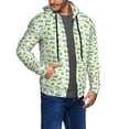 thumbnail image 2 of Wukai Frogs Jumping Print Men's Zip-Up Hoodie,Fleece Full-Zip Hoodie for Men, Hooded Sweatshirt-XX-Large, 2 of 5