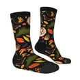 thumbnail image 4 of Yiaed Owl And Leaves Print Great elasticity Crew Socks Sports socks for Men and Women, 4 of 5