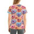 thumbnail image 5 of Printed Scrub Tops Women,Women's Fashion V-Neck Nursing Top Valentine's Day Print Short-Sleeve Nursing Scrub Top with Pockets - Pink - S, 5 of 5