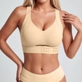 thumbnail image 6 of Posture Support Bras for Older Women Front Closure Cross Back Wireless Corrector Full Coverage Push Up Bralettes(Beige,XXL), 6 of 7