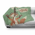 thumbnail image 3 of Lifestyle Soft Flannel Fleece Throw Blanket, I Love You So Much Fox Humor Romance Birthday Celebration Graphic Print, Cozy Plush for Indoor and Outdoor Use, 50" x 60", Mint Green Ginger, by Ambesonne, 3 of 6
