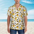 thumbnail image 2 of Fotbe Cute Bee Hawaiian Shirt for Men Unisex Summer Beach Casual Short Sleeve Cotton Linen Button Down Shirts-Large, 2 of 5