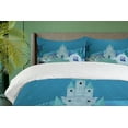 thumbnail image 4 of Ambesonne Ocean Duvet Cover Set, Mermaid Castle, 2-Calking, Turquoise Pale Blue Teal, 4 of 7