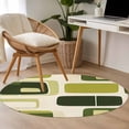 thumbnail image 4 of Sage Green Boho Round Area Rug 3.3 FT, Non Slip Small Entryway Kitchen Mat, Modern Abstract Geometric Middle Century Washable Soft Circular Rug Non-Shedding Door Mat for Bathroom Playroom Kids Room, 4 of 9