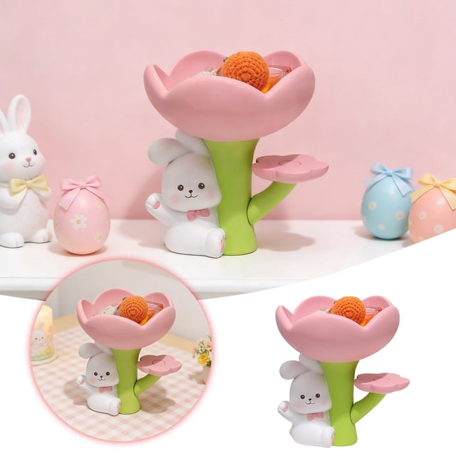 Creatine Rabbit Jewelry Tray/key Tray/resin Rabbit Statue Suitable For Placement In The Living Room Coffee Etc. As An Easter .