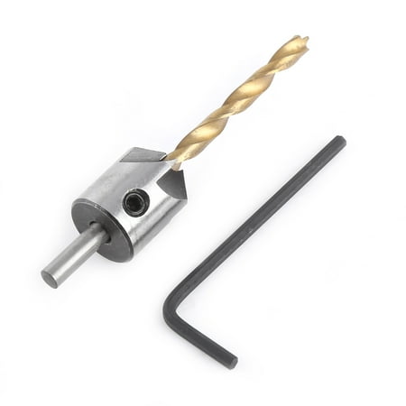 

Countersink Drill Bit Carpentry Woodworking Boring Tool Round Shank With Hex Key (4.5mm)
