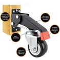 thumbnail image 5 of BToBackyard Retractable Caster Wheels Install Template Heavy Object Moving Tool Double Bearing Rotate 360 Degrees Workbench Casters, 5 of 10