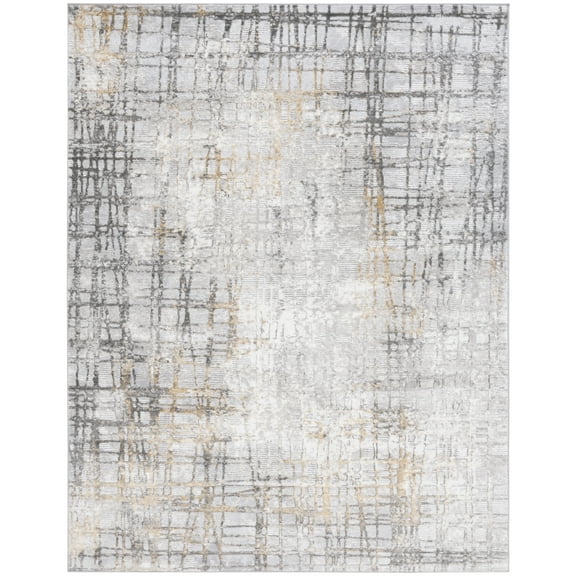 SAFAVIEH Meadow Roger Distressed Area Rug, Light Grey/Gold, 8' x 10'