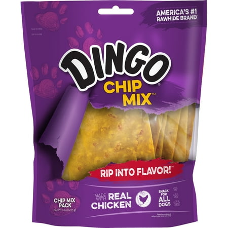 Dingo Chip Mix Rawhide Chews With Chicken for Dogs, 16