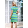 thumbnail image 5 of Womens Summer Dresses Striped Crewneck Short Sleeve T Shirt Dress Casual Tie Waist A Line with Pockets L, 5 of 9
