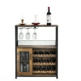 thumbnail image 2 of Wine Cabinet Bar Cabinet with Removable Wine Rack, Wine Cabinet and Wine Glass Bar Cabinet with Glass Rack and Mesh Door, Wine Cabinet with Reasonable Functional Partitioning, 2 of 7