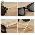 thumbnail image 4 of Luxtrada Vintage Classic Stylish Wood Wooden Bamboo Eyewear Unisex Mens Womens Retro Sunglasses (Black&Gold), 4 of 5