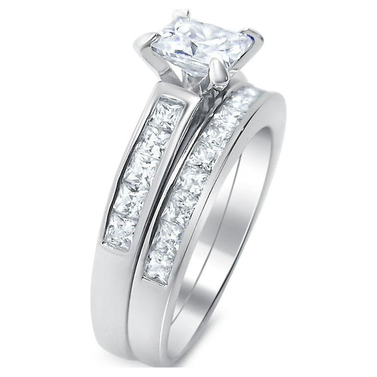 Walmart princess cut bridal set new arrivals