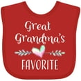 thumbnail image 3 of Inktastic Great Grandmas Favorite- Heart Great Grandchild Boys or Girls Baby Bib, 3 of 4