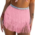 thumbnail image 4 of AGWOLF Women Belly Dance Skirt Tassel Fringe Skirts Sparkly Sequin Hip Scarf Party Rave Costume, 4 of 6