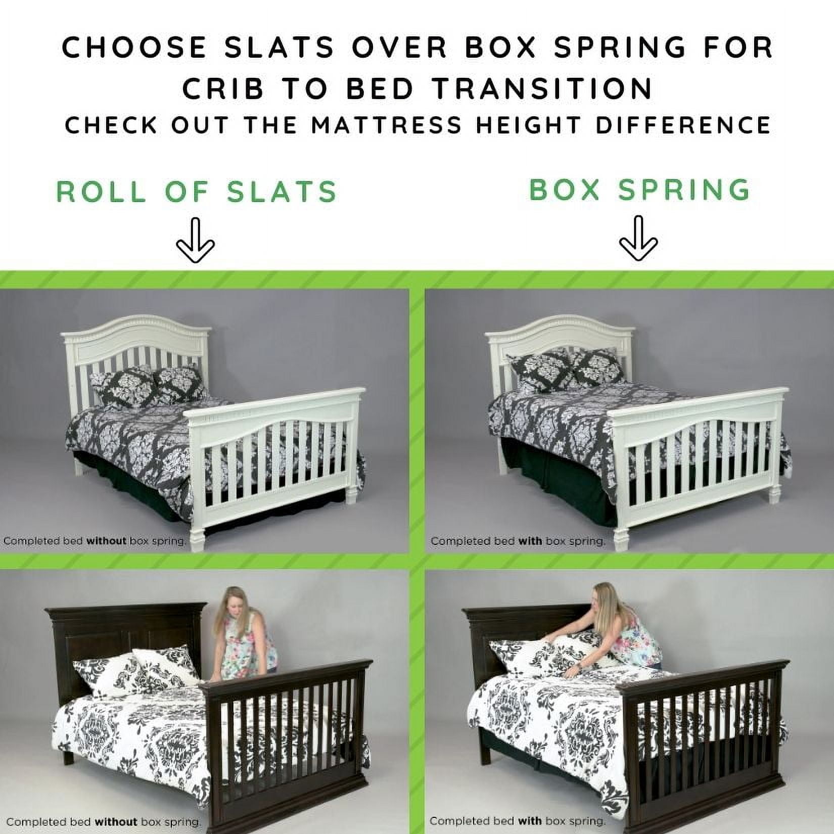 Full-Size Conversion Kit Bed Rails Compatible with Oxford Baby, Soho Baby, Ozlo Baby & Avalon Baby Cribs (Amber Brown, Option 1)