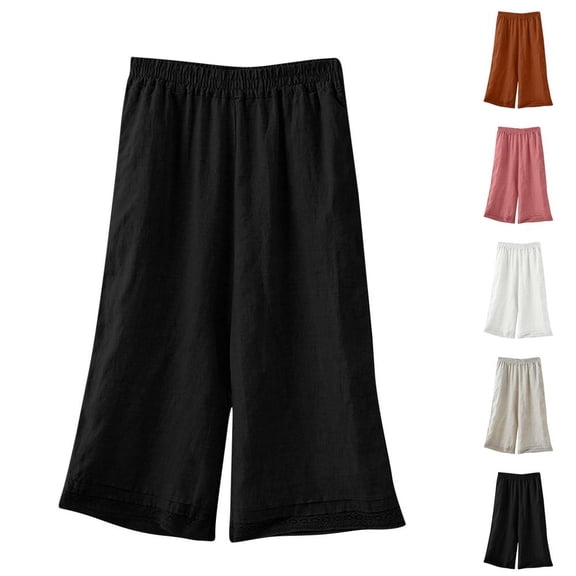 BXSRUTA Women's Straight Leg Casual Pants High Waist Stretchy Pull on Lounge Pants for Spring Summer with Pockets