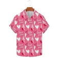 thumbnail image 2 of Yaoyar Men's Hawaiian Shirt Valentines Day Heart Short Sleeve Beach Button Down Causal Top Print Tropical Hawaii Shirts, 2 of 5
