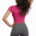 thumbnail image 3 of LIUJUNSHOP Seamless Crop Workout Tops for Women - Athletic Running Gym Yoga Short Sleeve Shirts Basic, 3 of 5