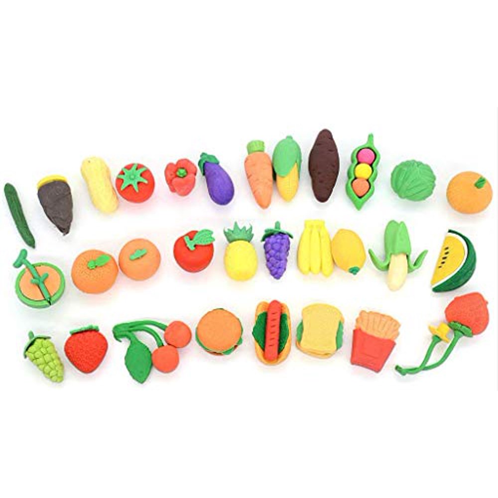 Pencil Erasers Puzzle Kitchen Food Erasers for Kids Party Favors, Games